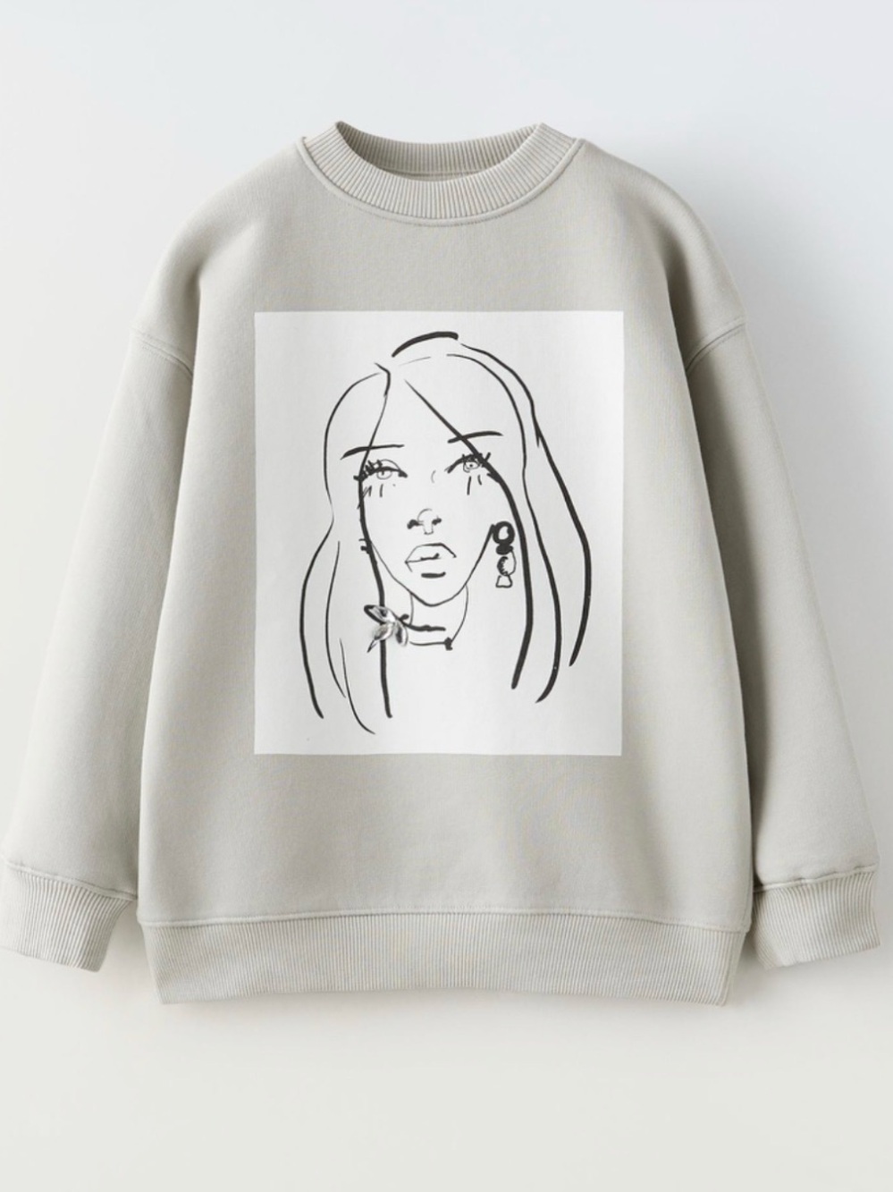 Zara Pearl Gray Sweatshirt NWT Girl’s size 11-12 years